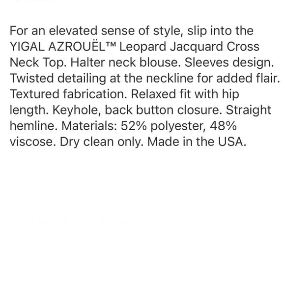 Yigal Azrouel Leopard Jacquard Cross Neck Top - Picture 15 of 15